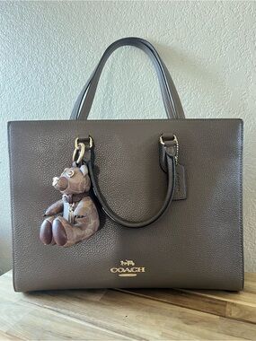 Coach Maggie Tote Bag with Coach Bear Charm